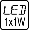 Počet LED čipov - 1x1W